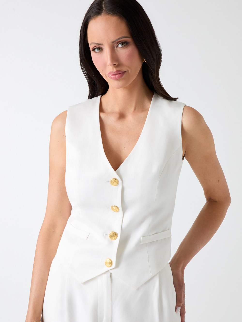 Marciano linen-blend vest