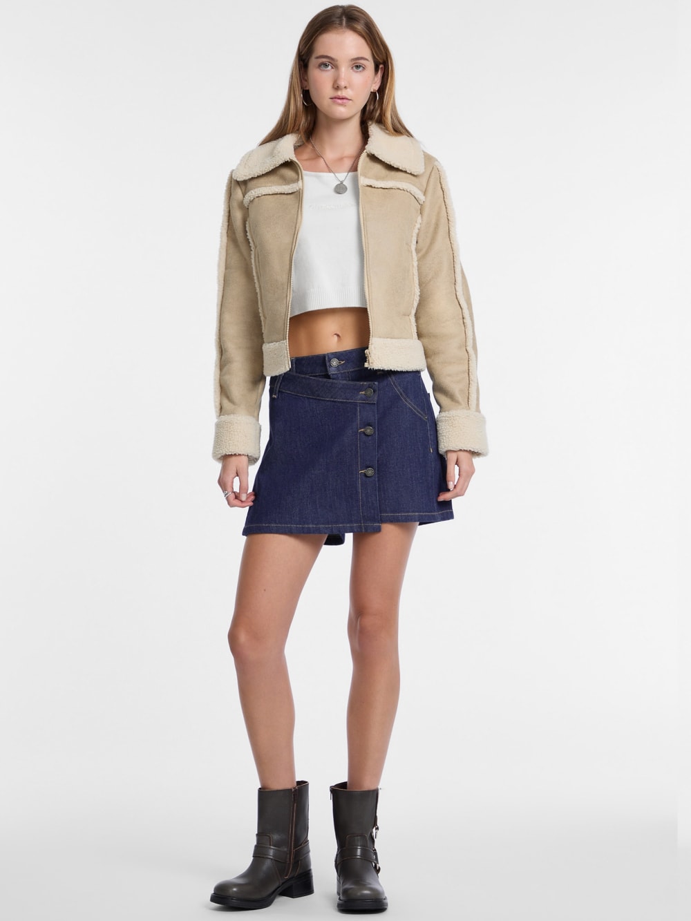 Denim Wrap Skort