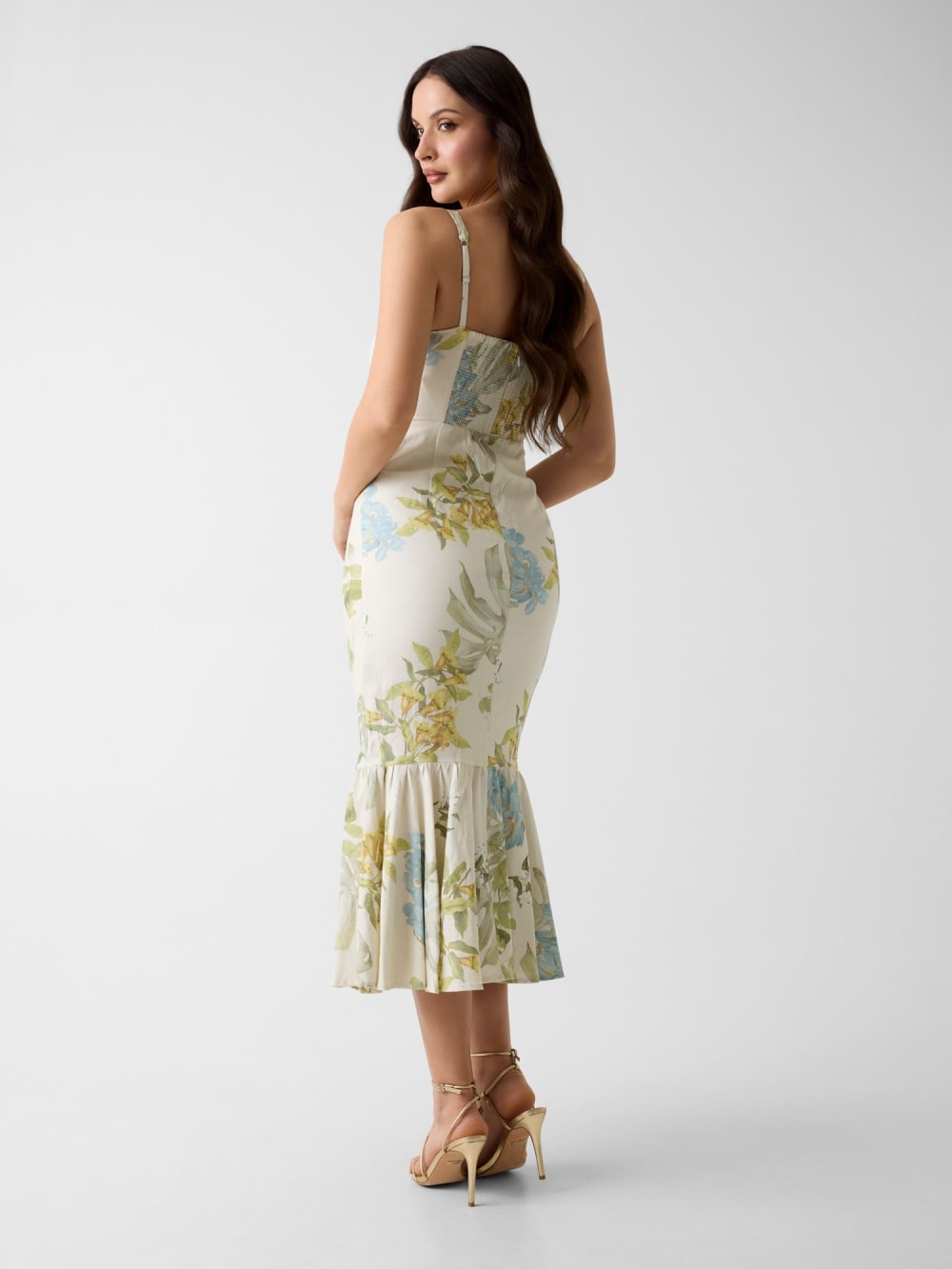 Linen-blend dress