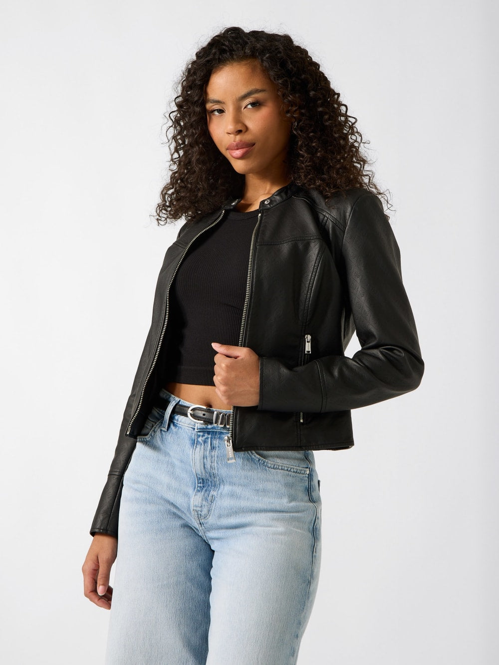 Quattro G Faux-Leather Biker Jacket