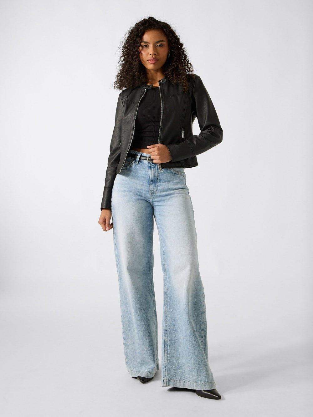 Quattro G Faux-Leather Biker Jacket