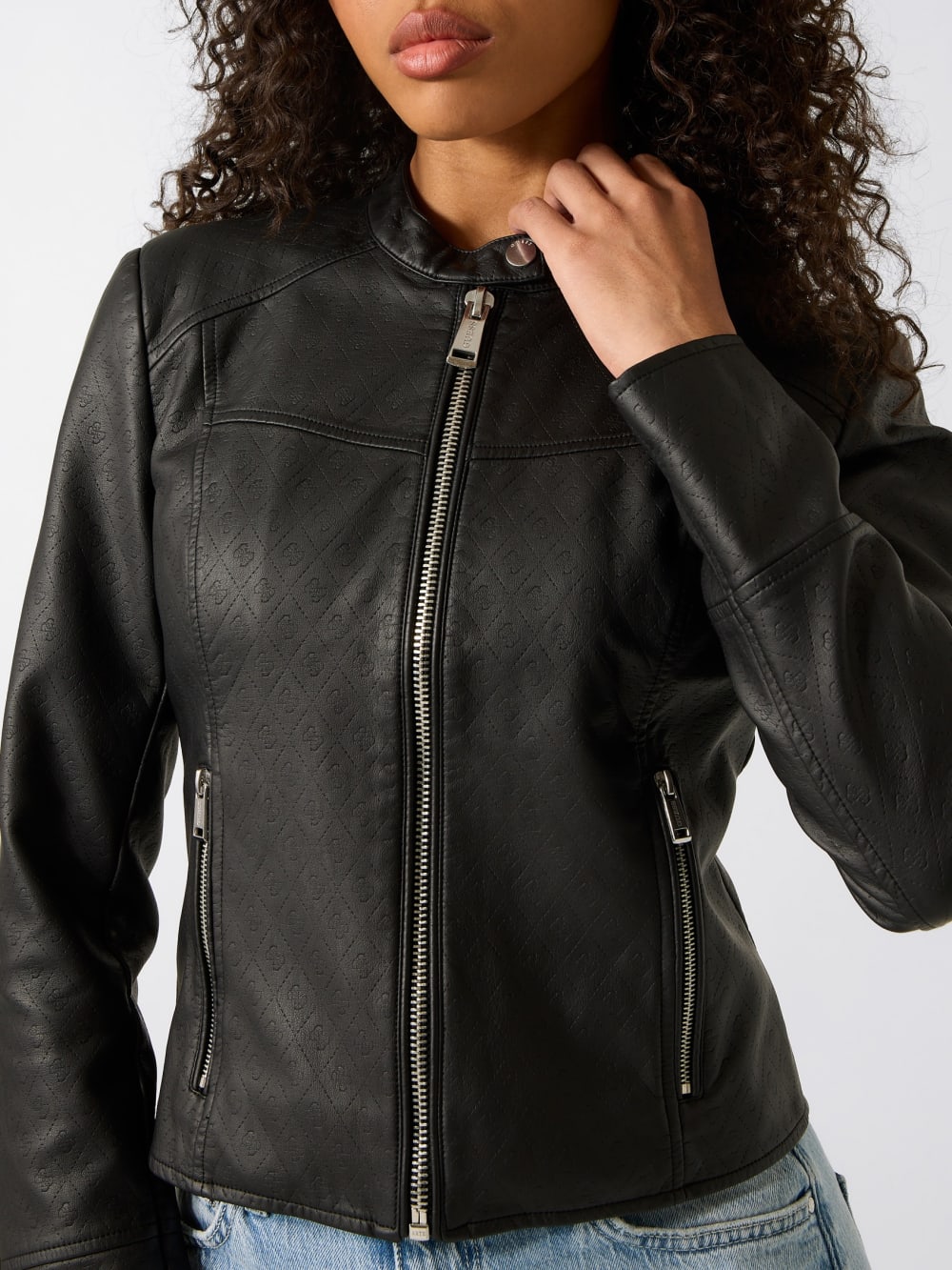 Quattro G Faux-Leather Biker Jacket