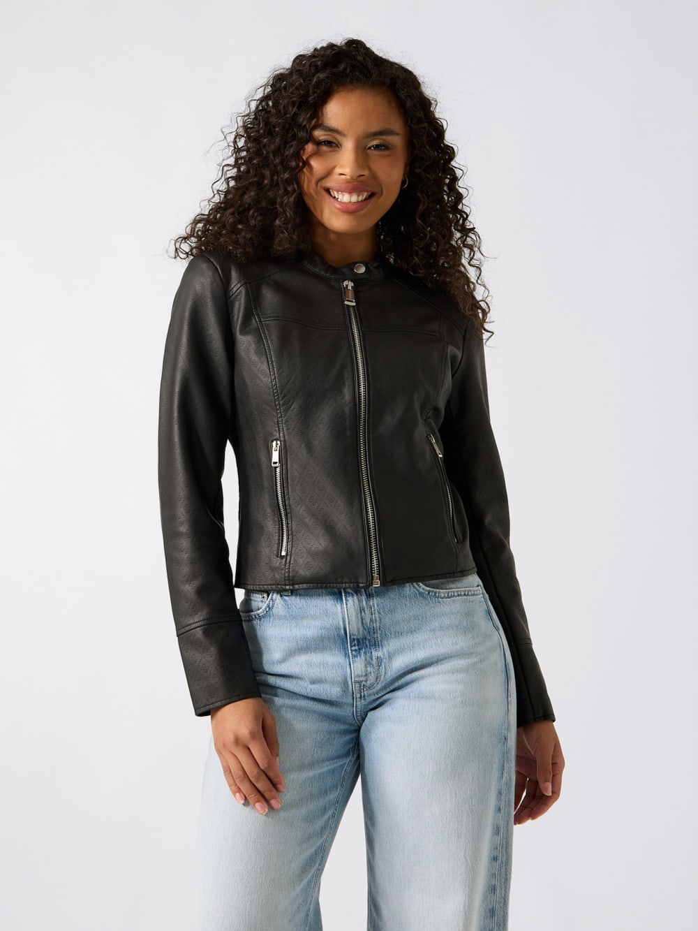 Quattro G Faux-Leather Biker Jacket