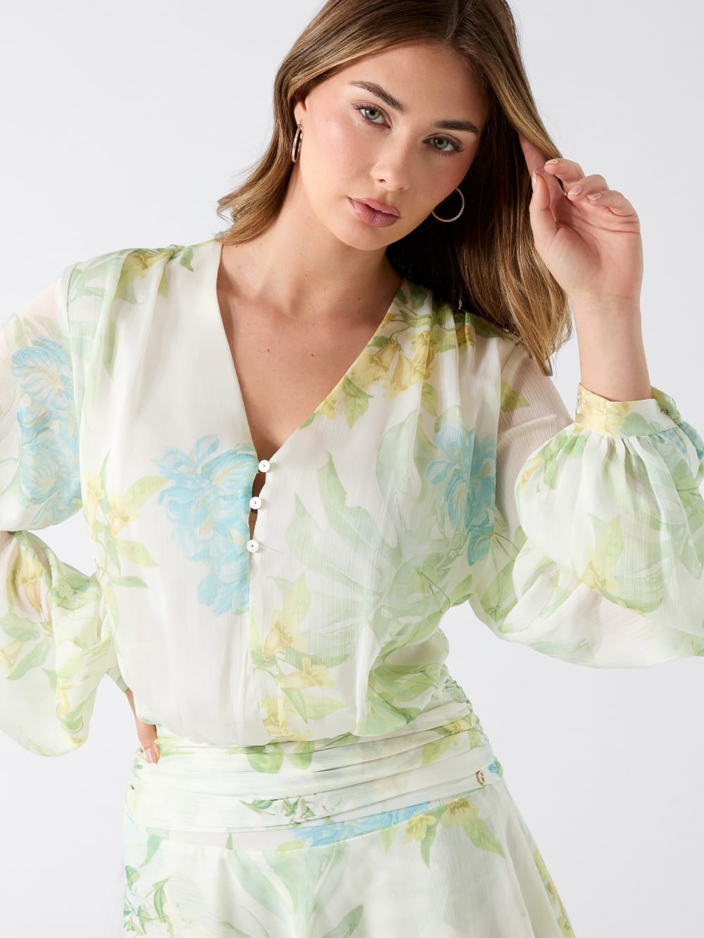 Chiffon Ruffled Mini Dress