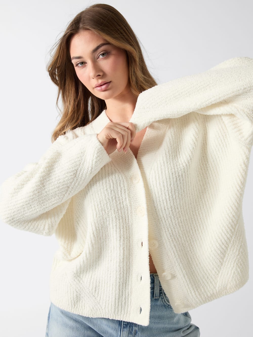 V neck sweater cardigan