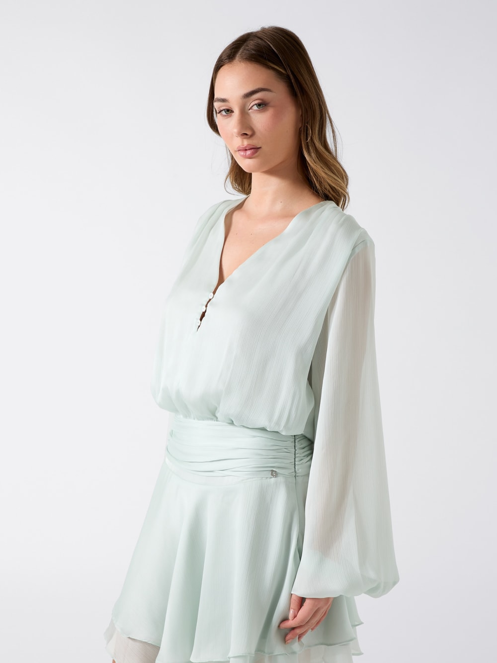 Chiffon Ruffled Mini Dress