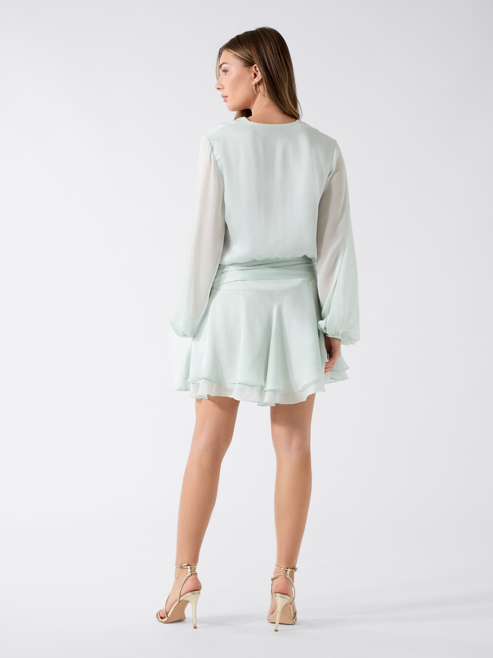 Chiffon Ruffled Mini Dress