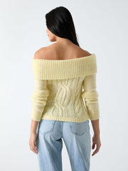 Off-shoulder wool-blend sweater