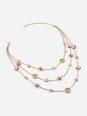 Gold-Tone and Colored Stone Layered Necklace