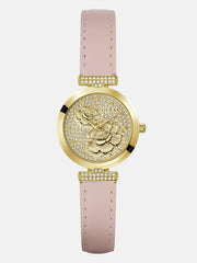 Genuine leather analogue watch 34 mm