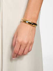 Gold-Tone Multicolor Crystal Bangle