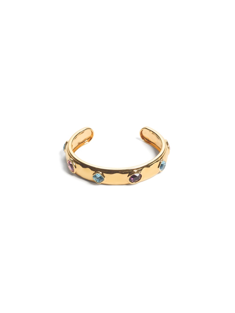 Gold-Tone Multicolor Crystal Bangle