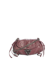 crackled leather mini fashion bag