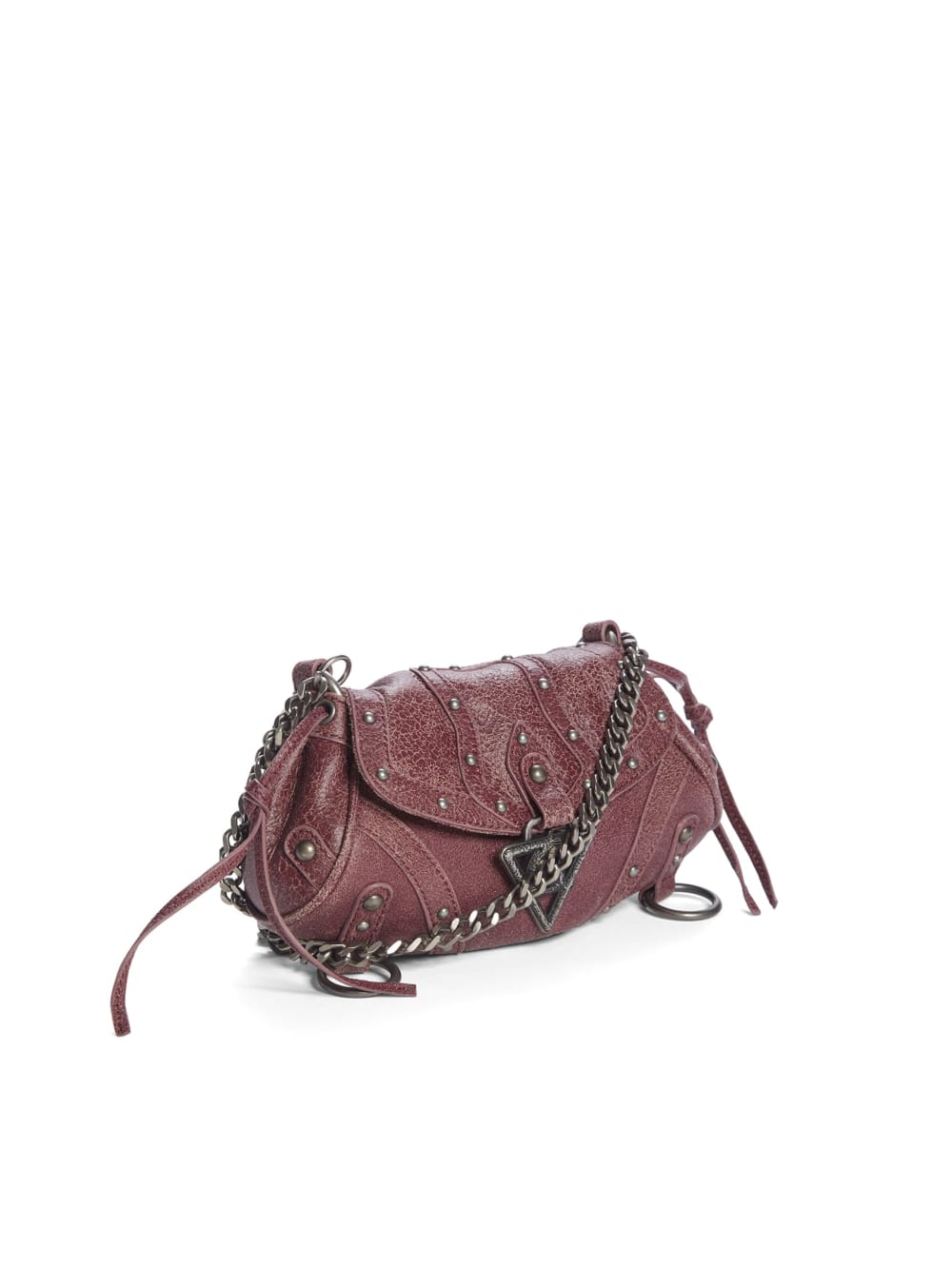 crackled leather mini fashion bag