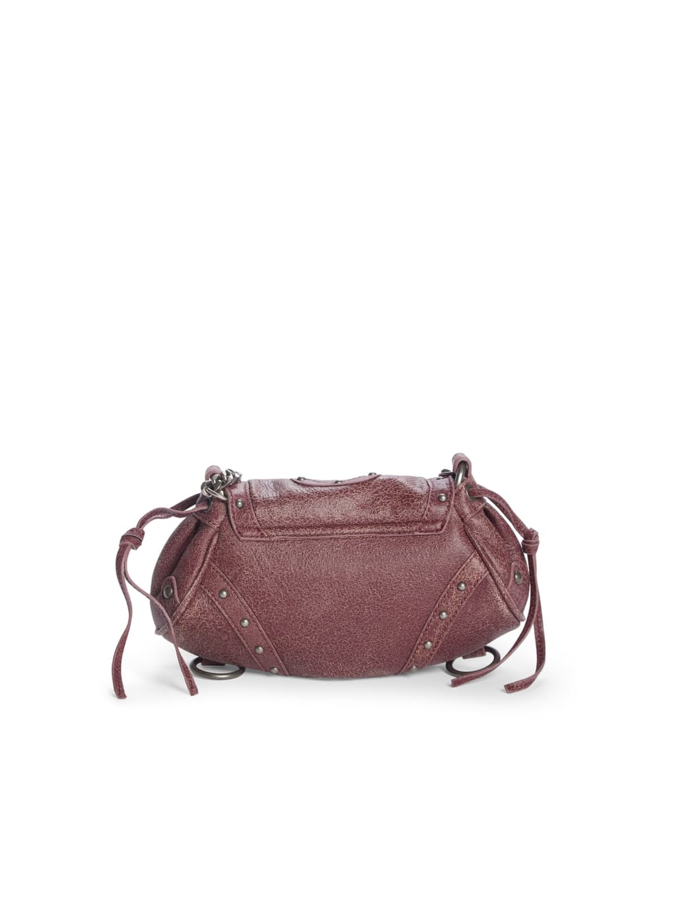 crackled leather mini fashion bag