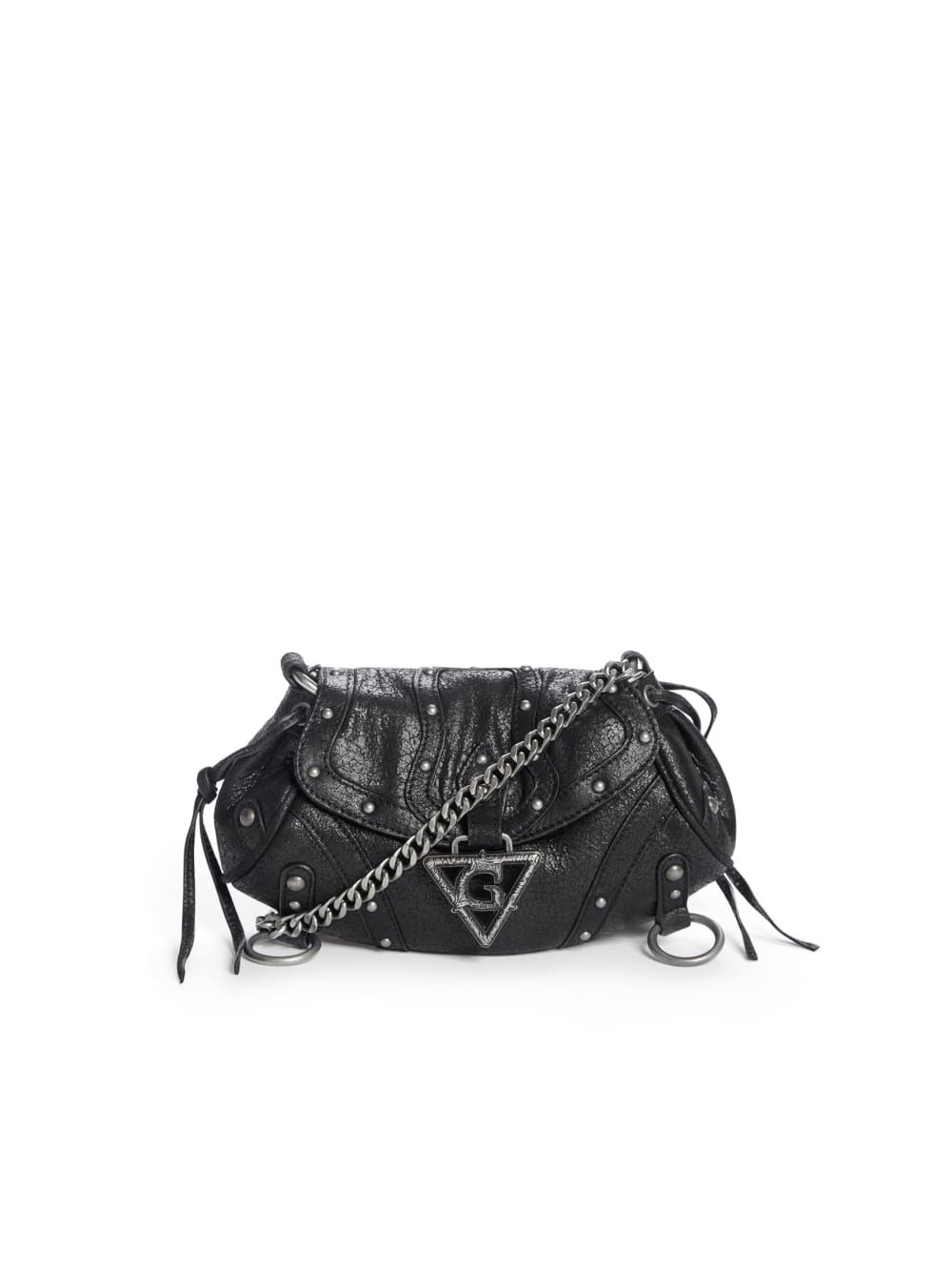 crackled leather mini fashion bag