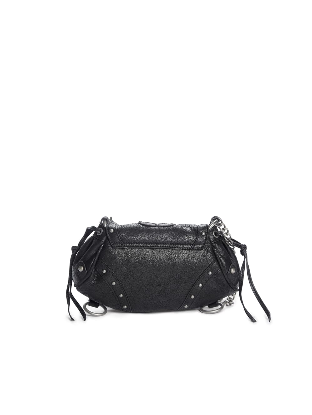 crackled leather mini fashion bag