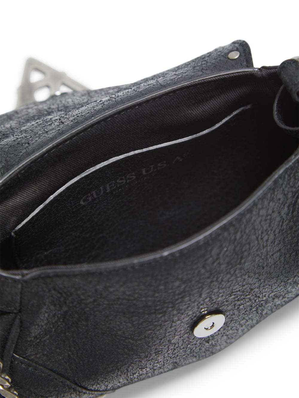 crackled leather mini fashion bag