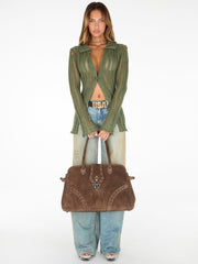 leather buckle bag