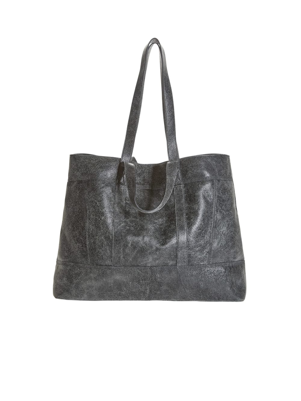 crackle leather tote bag