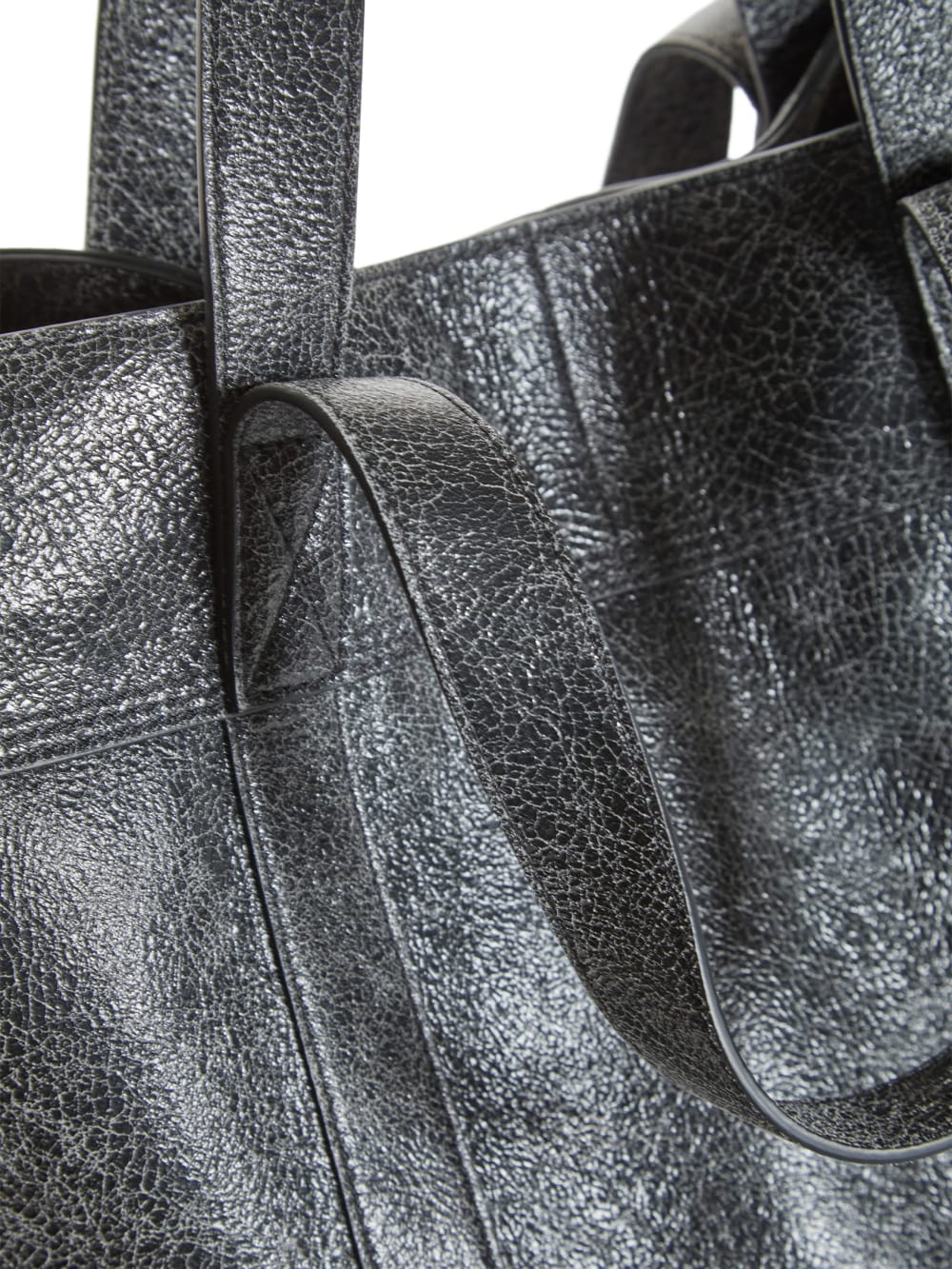 crackle leather tote bag