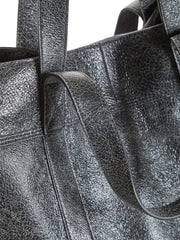 crackle leather tote bag