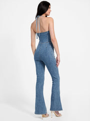 Blair Halter Denim Jumpsuit