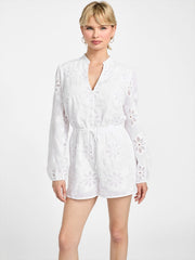 Hazel Embroidered Eyelet Romper