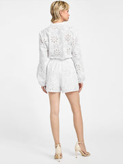 Hazel Embroidered Eyelet Romper