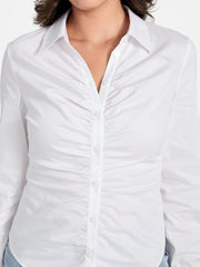 Emily Shirred Poplin Top