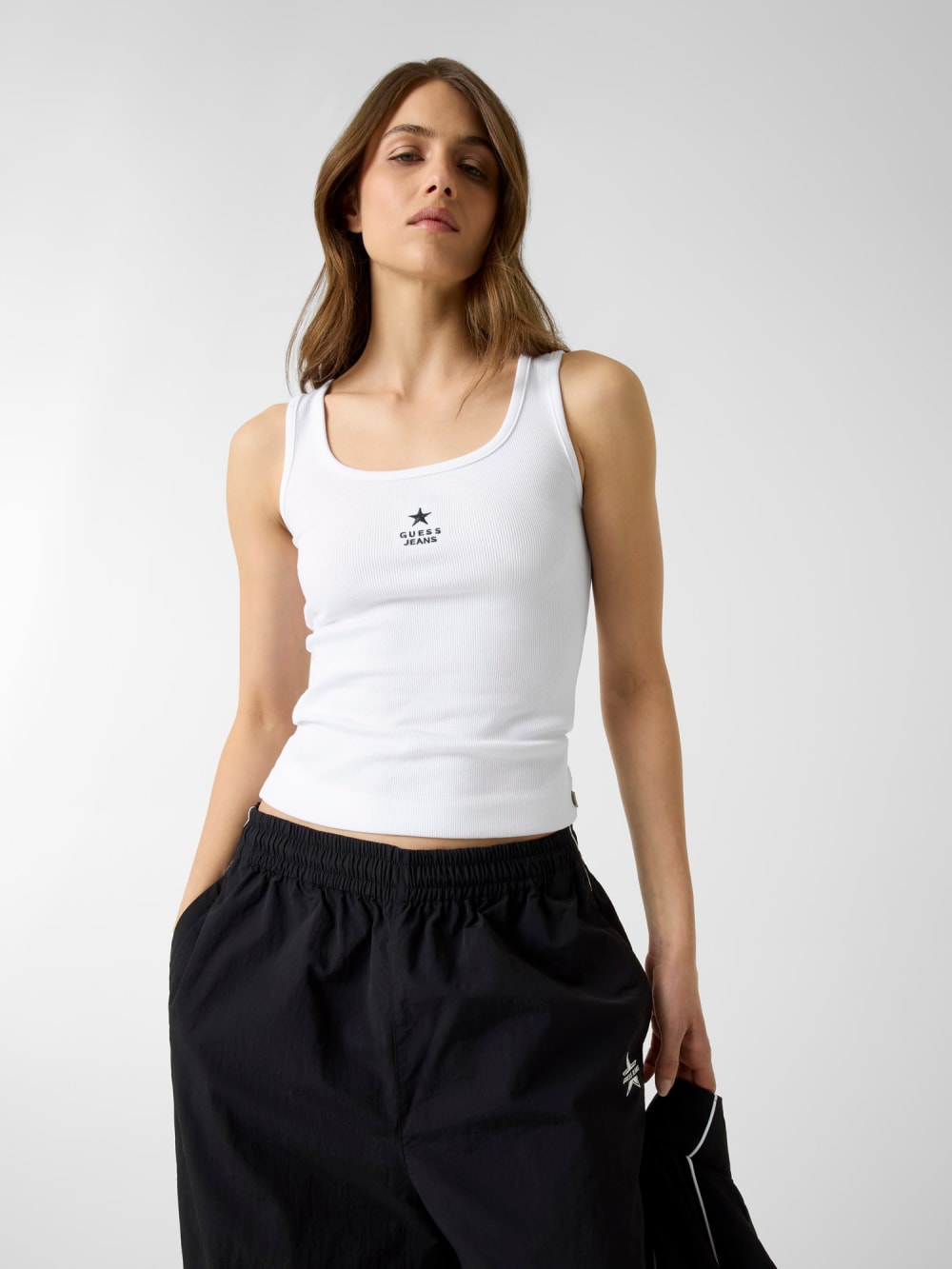 Slim Embroidered Star Tank