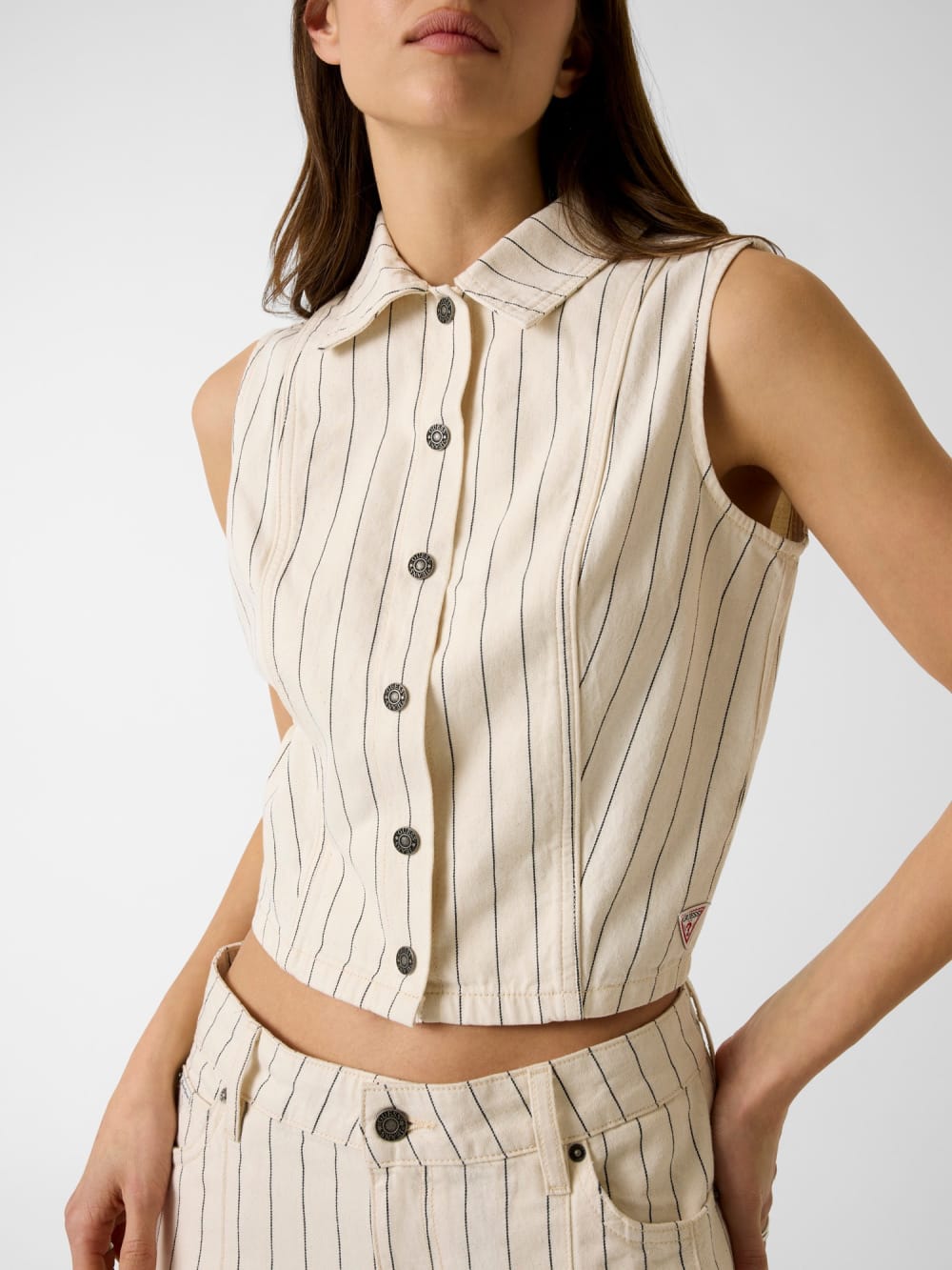 Striped cropped shirt