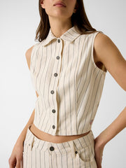 Striped cropped shirt