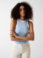 Embroidered logo tank top