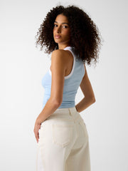 Embroidered logo tank top