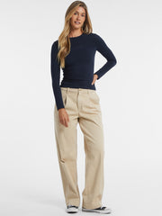Slim Embroidered Long-Sleeve Tee
