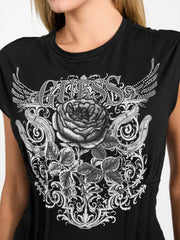 Eco Rocker Rose Corset Tee