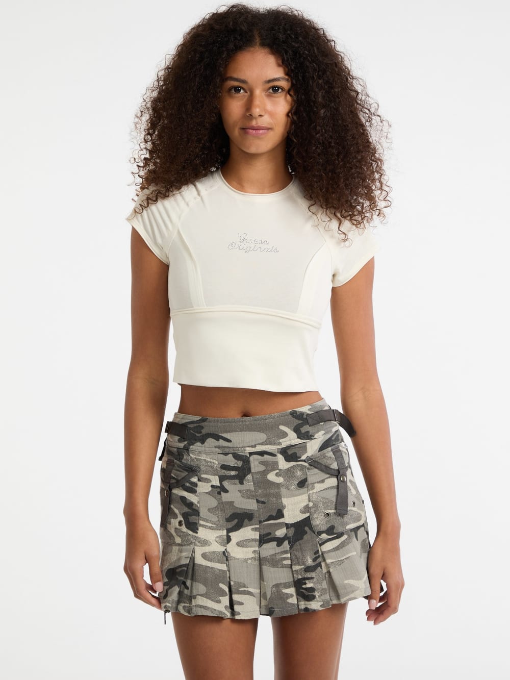GUESS Originals Eco Raw Edge Rhinestone Tee