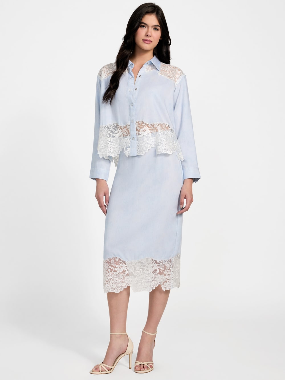 Evie Lace Denim Top