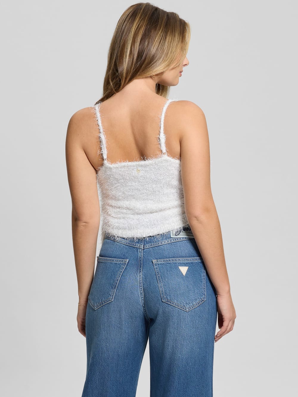 Shirr Eyelash Drawstring Cami