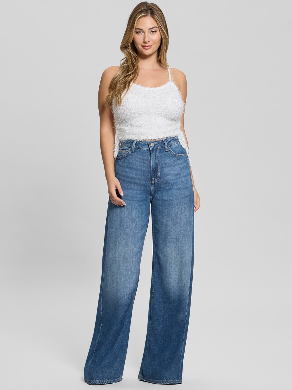 Shirr Eyelash Drawstring Cami