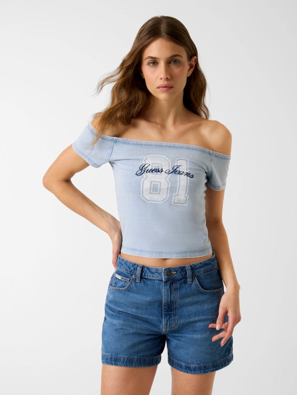 Off-shoulder t-shirt