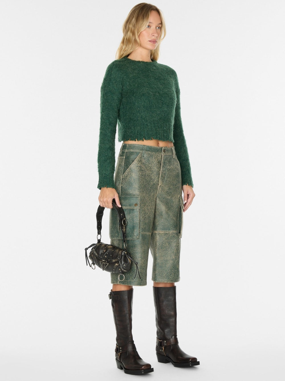 fuzzy crewneck sweater