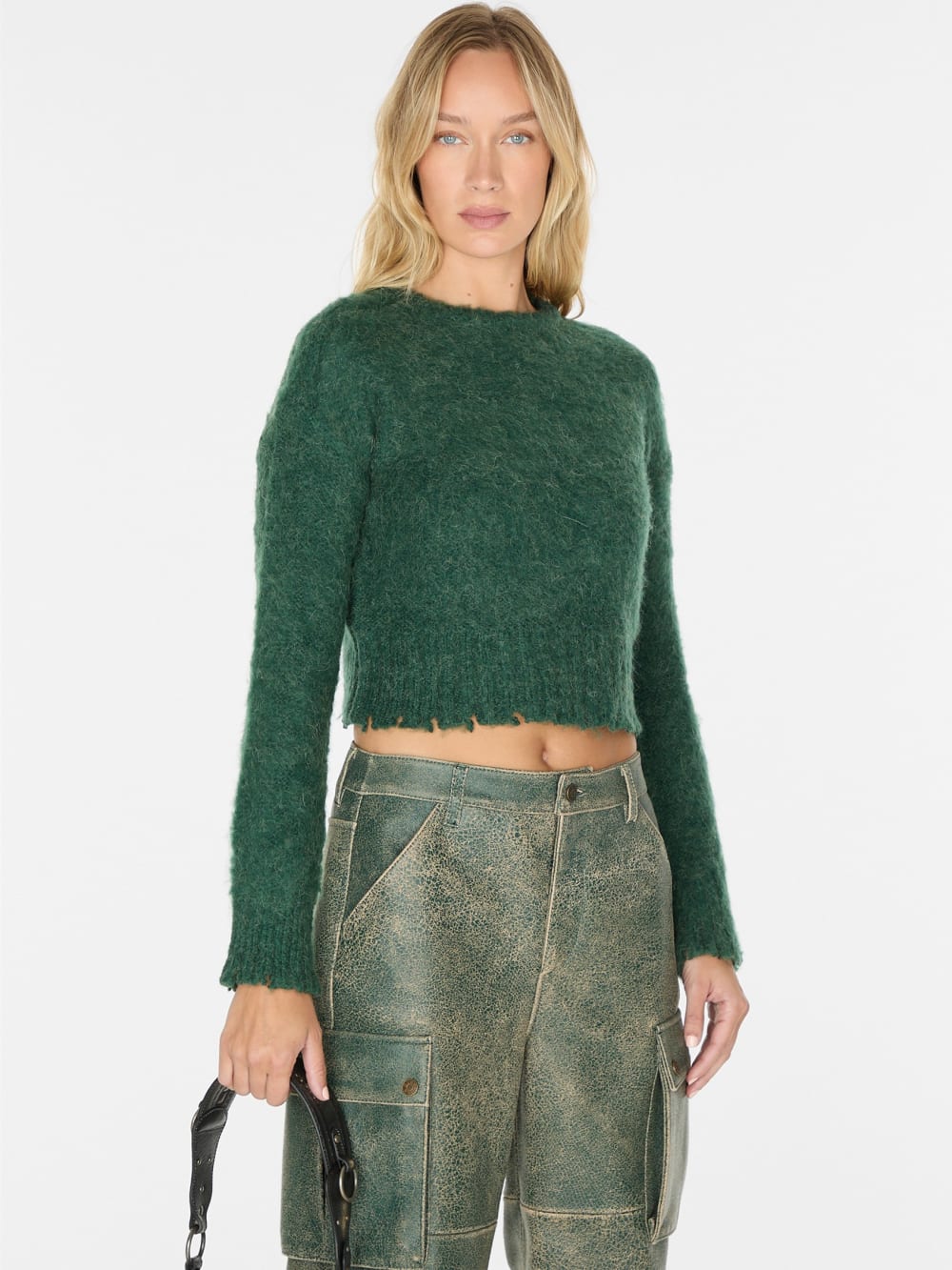 fuzzy crewneck sweater