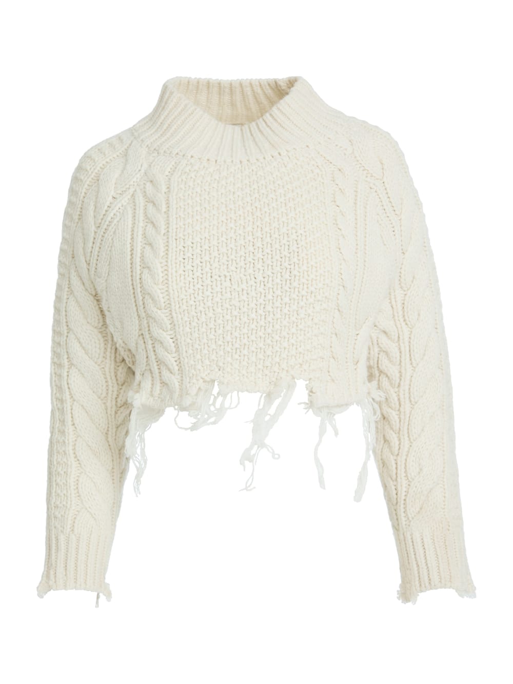 cable-knit wool-blend sweater