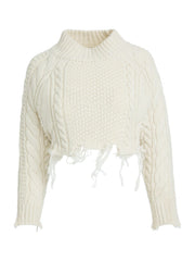 cable-knit wool-blend sweater