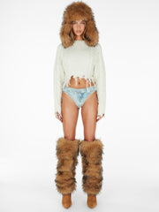 cable-knit wool-blend sweater