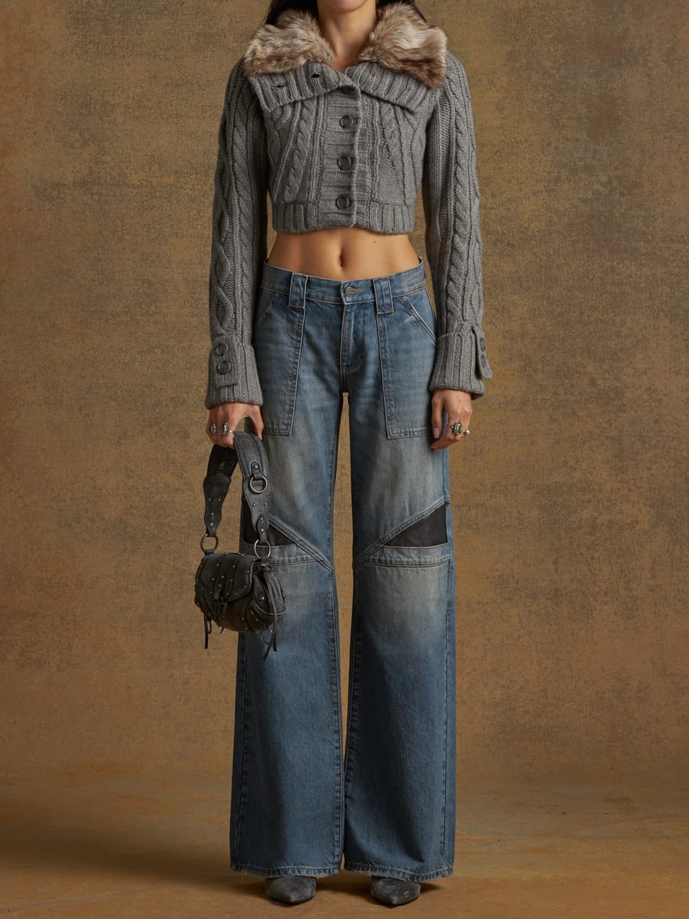 cable fur sweater