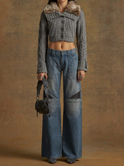 cable fur sweater
