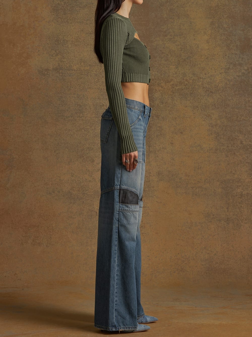 long-sleeve layered sweater top